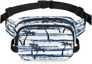 Abstract Coconut Tree Fanny Packs for Women Men Fashion Waist Packs Belt Bag Water-resistant Crossbody Bag Waist Pouch Waist Pack Hip Bum Bag for Hiking Casual Travel Cycling