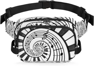 Abstract Piano Keys Fanny Pack Crossbody Bags for Women Men Waist Packs Hip Bum Bag Cross Body Fanny Pack with Adjustable Strap for Running Hiking Travel
