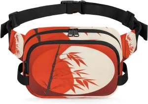 Abstract Sunset Fanny Pack Crossbody Bags for Women Men Waist Packs Hip Bum Bag Cross Body Fanny Pack with Adjustable Strap for Running Hiking Travel