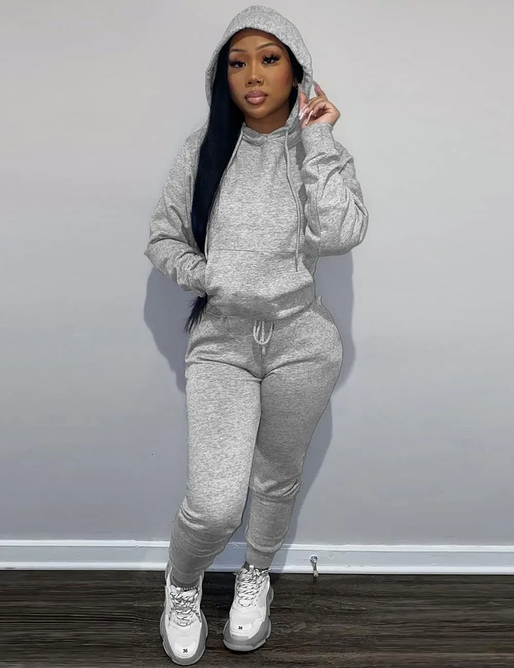 Alunzoem Sweatsuits for Women Set 2 Piece Jogging Outfits Long Sleeve Hoodie Sweatshirt Sweatpants Tracksuit