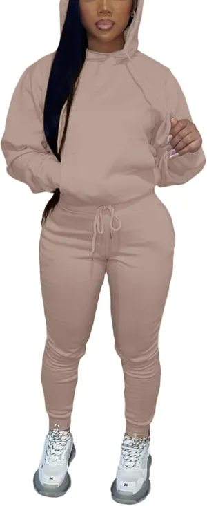 Alunzoem Sweatsuits for Women Set 2 Piece Jogging Outfits Long Sleeve Hoodie Sweatshirt Sweatpants Tracksuit