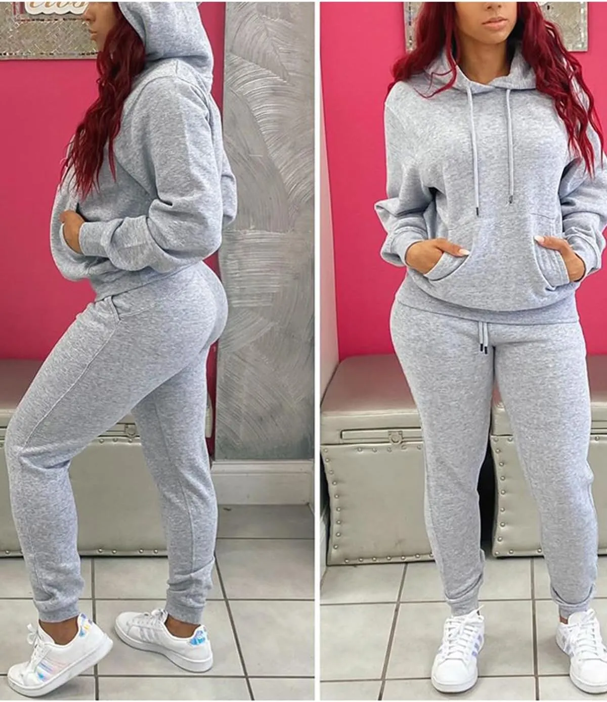 Alunzoem Sweatsuits for Women Set 2 Piece Jogging Outfits Long Sleeve Hoodie Sweatshirt Sweatpants Tracksuit