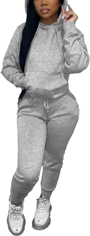 Alunzoem Sweatsuits for Women Set 2 Piece Jogging Outfits Long Sleeve Hoodie Sweatshirt Sweatpants Tracksuit