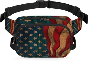 American Flag Fanny Pack Crossbody Bags for Women Men Waist Packs Hip Bum Bag Cross Body Fanny Pack with Adjustable Strap for Running Hiking Travel
