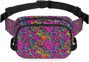 Animal Print Grunge Fanny Packs for Women Men Fashion Waist Packs Belt Bag Water-resistant Crossbody Bag Colorful Waist Pouch Waist Pack Hip Bum Bag for Hiking Casual Travel Cycling