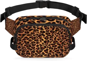 Animal Print Waist Pack Bag Fanny Pack for Women Men Hip Bum Bag Leopard Print Waist Packs with Adjustable Strap for Outdoors Workout Traveling Casual Hiking Cycling Running