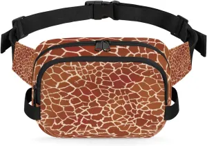 Animal Skin Giraffe Fanny Pack Crossbody Bags for Women Men Waist Packs Hip Bum Bag Cross Body Fanny Pack with Adjustable Strap for Running Hiking Travel