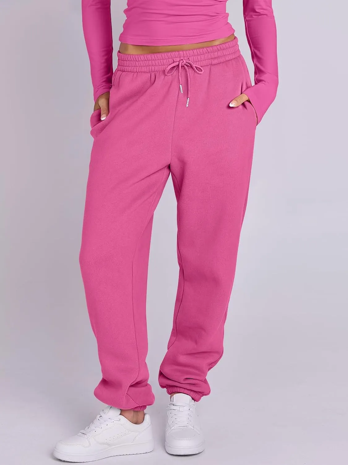 ANRABESS Womens 2 Piece Sweatsuits Long Sleeve Tight Shirt Tops Joggers Fleece Sweatpants Sets 2024 Fall Sweat Lounge Outfits