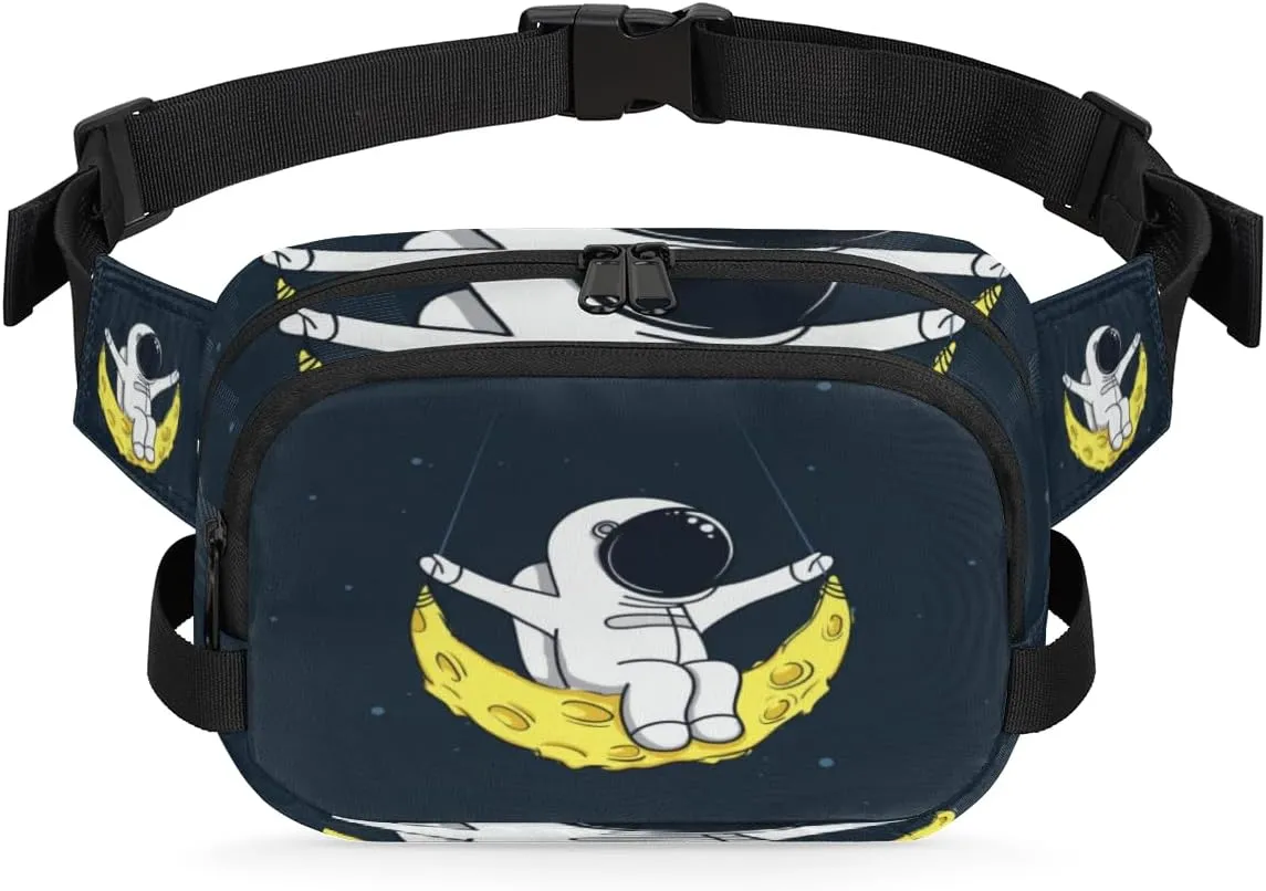 Astronaut Cute Fanny Packs for Women Men Fashion Waist Packs Belt Bag Water-resistant Crossbody Bag Waist Pouch Waist Pack Hip Bum Bag for Hiking Casual Travel Cycling