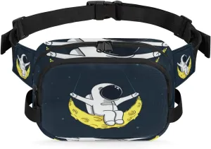 Astronaut Cute Fanny Packs for Women Men Fashion Waist Packs Belt Bag Water-resistant Crossbody Bag Waist Pouch Waist Pack Hip Bum Bag for Hiking Casual Travel Cycling