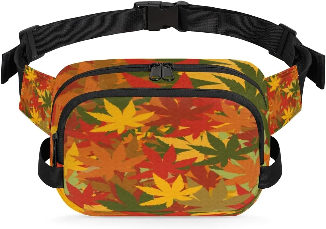 Autumn Leaf Aesthetic Fanny Pack Crossbody Bags for Women Men Waist Packs Hip Bum Bag Cross Body Fanny Pack with Adjustable Strap for Running Hiking Travel