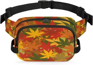 Autumn Leaf Aesthetic Fanny Pack Crossbody Bags for Women Men Waist Packs Hip Bum Bag Cross Body Fanny Pack with Adjustable Strap for Running Hiking Travel