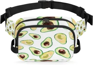 Avocado Cute Fanny Packs for Women Men Fashion Waist Packs Belt Bag Water-resistant Crossbody Bag Waist Pouch Waist Pack Hip Bum Bag for Hiking Casual Travel Cycling