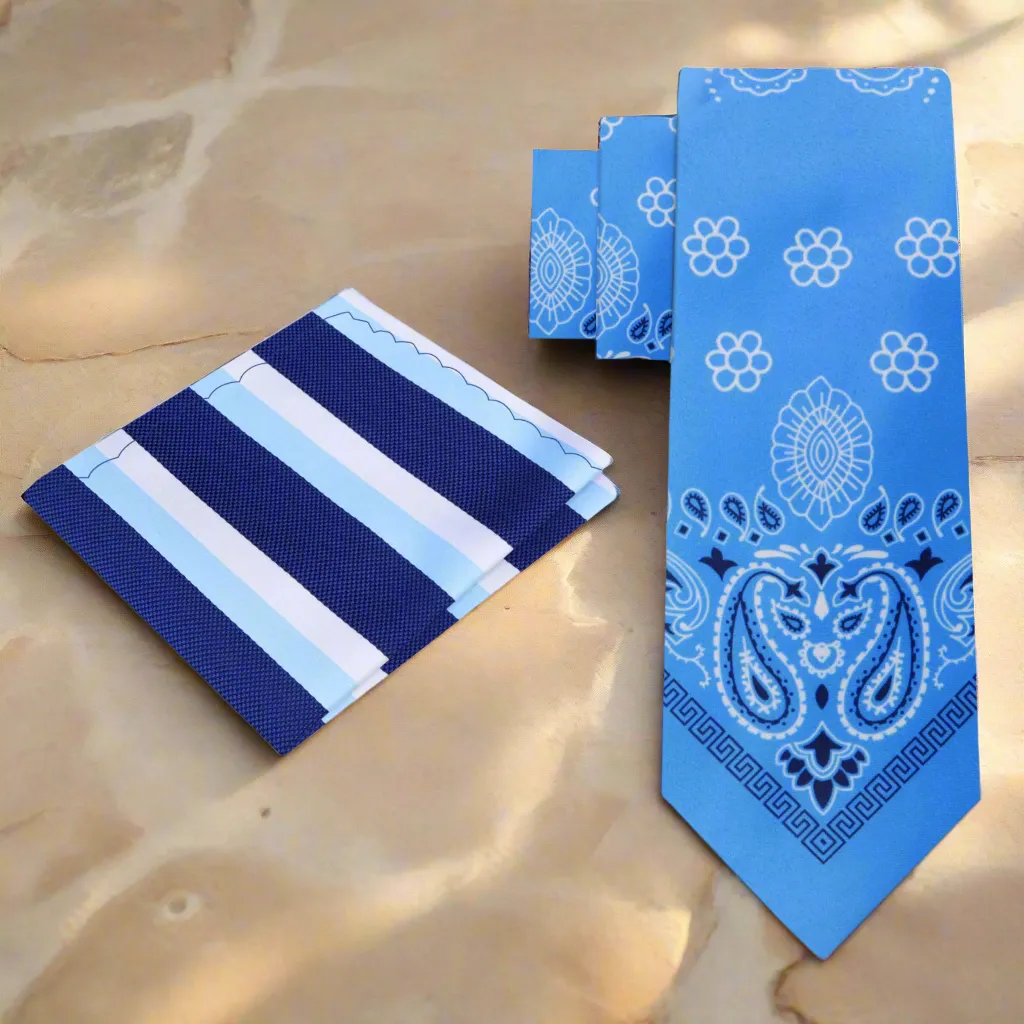 Baby Blue Deluxe Bandana Necktie