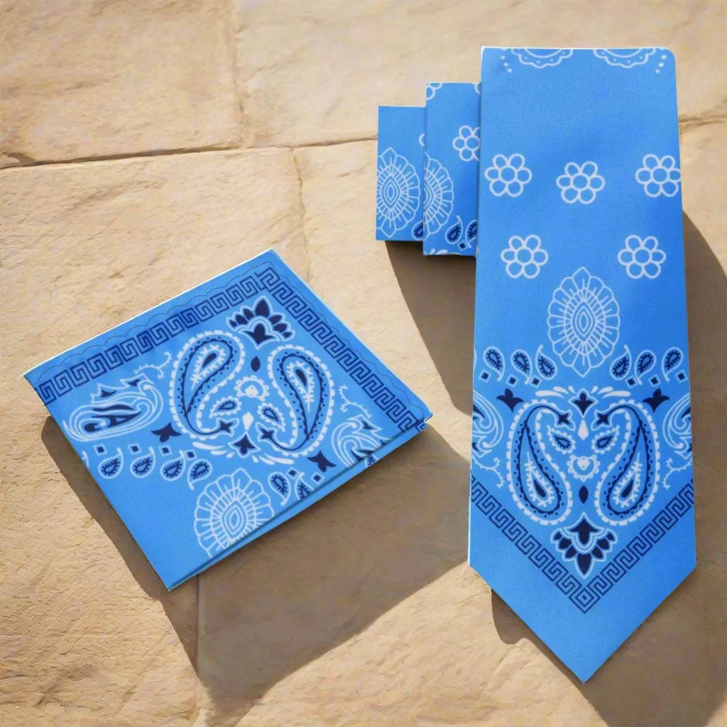 Baby Blue Deluxe Bandana Necktie
