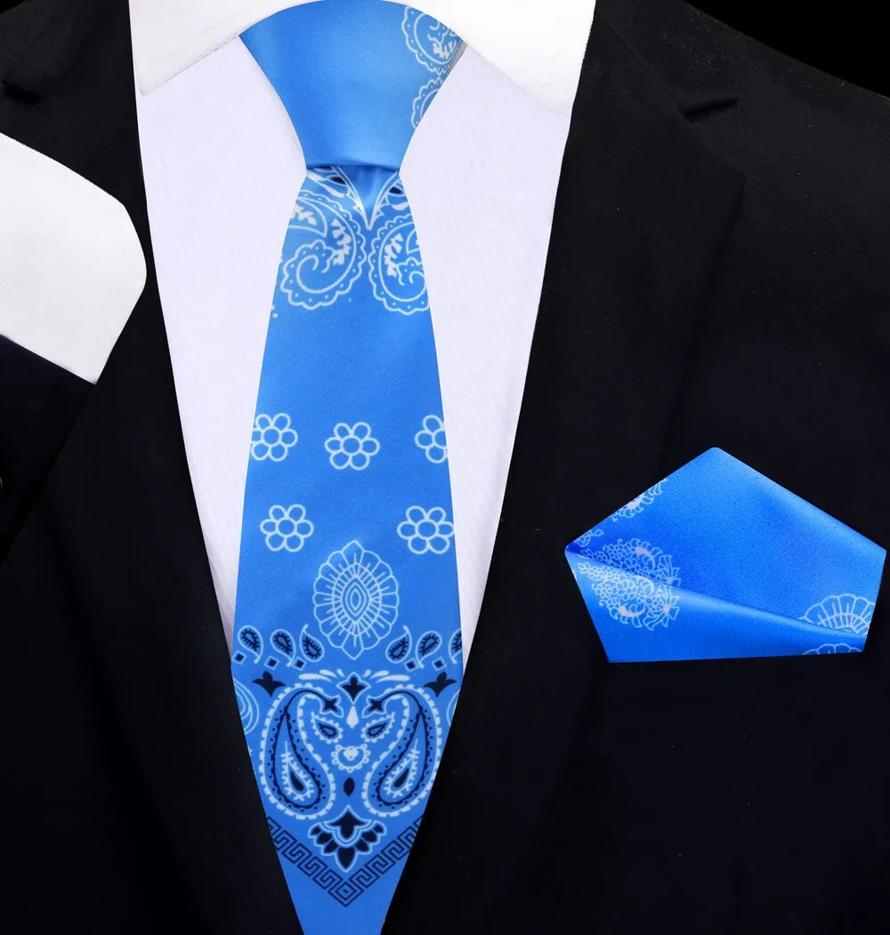Baby Blue Deluxe Bandana Necktie