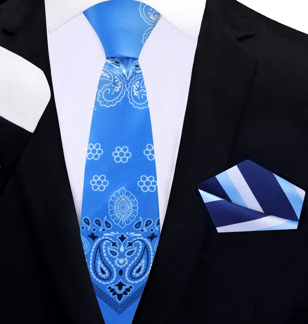 Baby Blue Deluxe Bandana Necktie