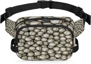 Basball Fanny Packs for Women Men Fashion Waist Packs Belt Bag Water-resistant Crossbody Bag Retro Baseball Waist Pouch Waist Pack Hip Bum Bag for Hiking Casual Travel Cycling