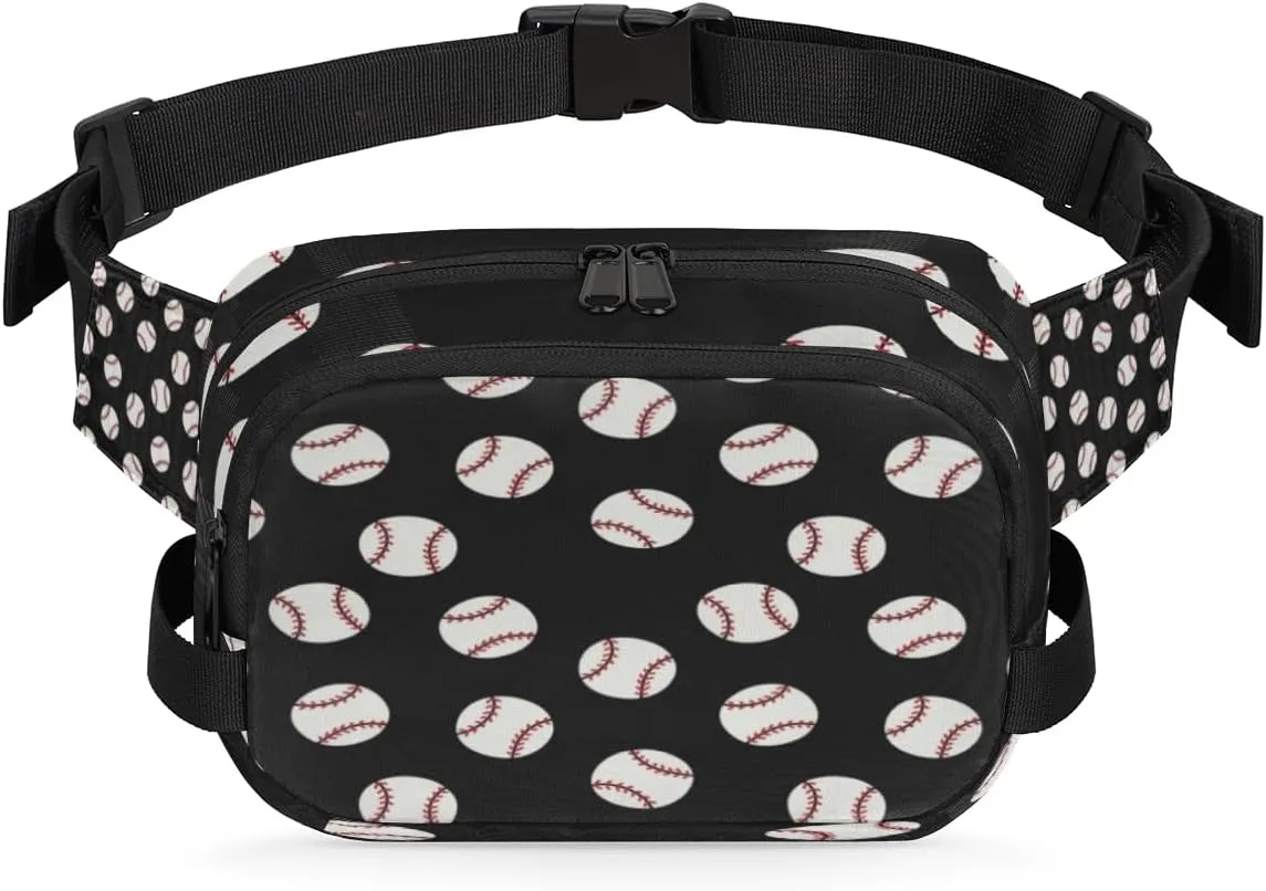 Baseball Pattern Fanny Packs for Women Men Fashion Waist Packs Belt Bag Water-resistant Crossbody Bag Baseball Waist Pouch Waist Pack Hip Bum Bag for Hiking Casual Travel Cycling