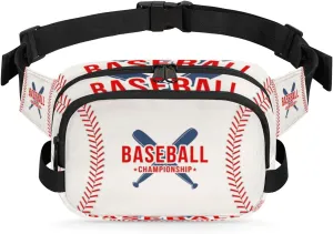 Baseball Sport Vintage Fanny Pack Crossbody Bags for Women Men Waist Packs Hip Bum Bag Cross Body Fanny Pack with Adjustable Strap for Running Hiking Travel