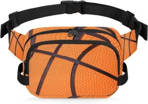 Basketball Texture Fanny Pack Crossbody Bags for Women Men Waist Packs Hip Bum Bag Cross Body Fanny Pack with Adjustable Strap for Running Hiking Travel