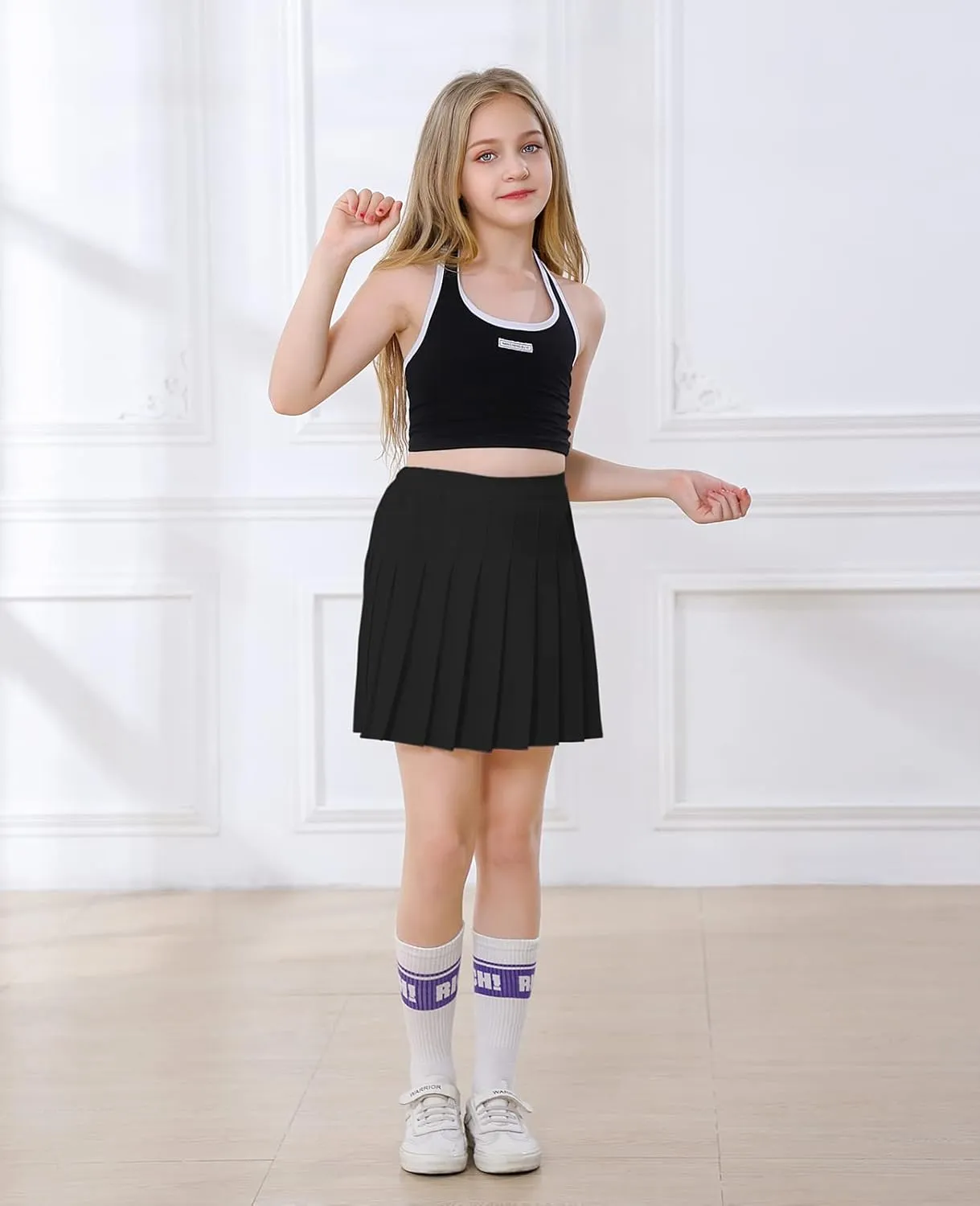 BINPAW Girls Women Pleated Skirt School Uniform Mini Tennis Skirts