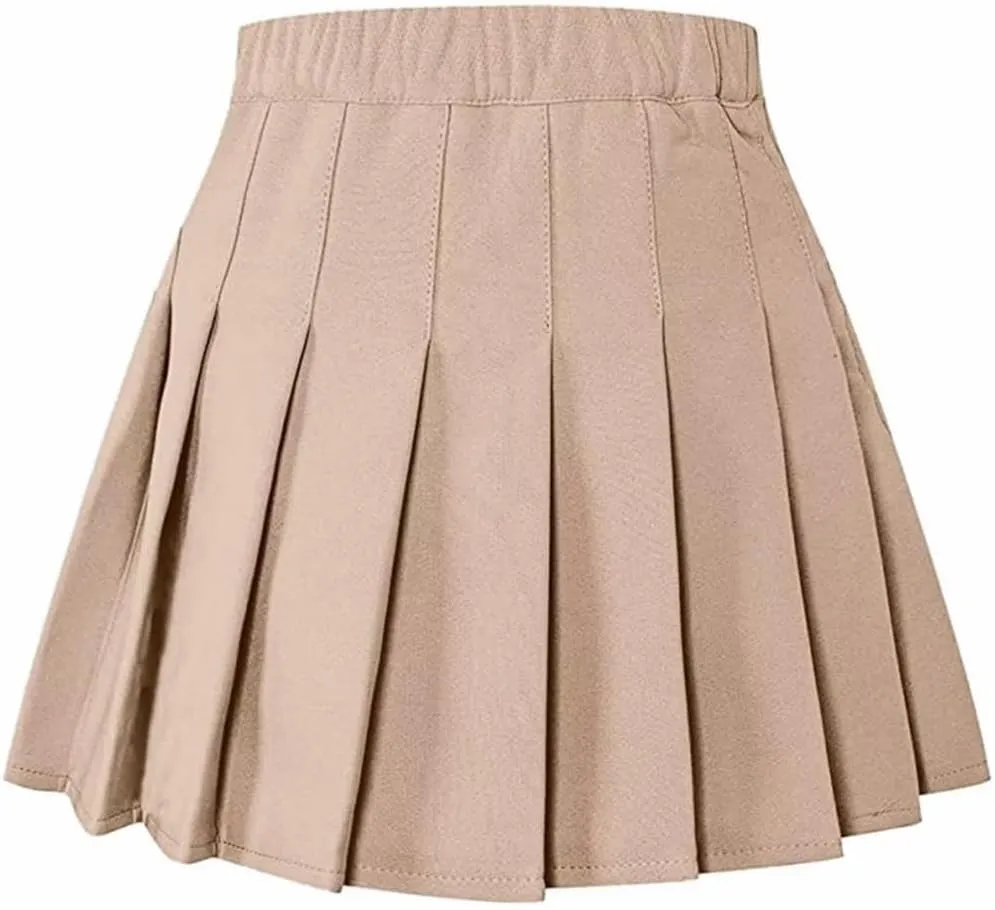 BINPAW Girls Women Pleated Skirt School Uniform Mini Tennis Skirts