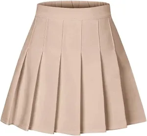 BINPAW Girls Women Pleated Skirt School Uniform Mini Tennis Skirts