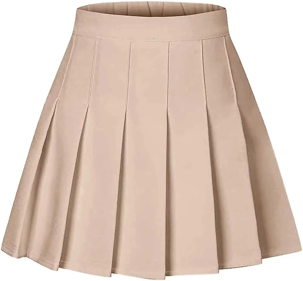 BINPAW Girls Women Pleated Skirt School Uniform Mini Tennis Skirts