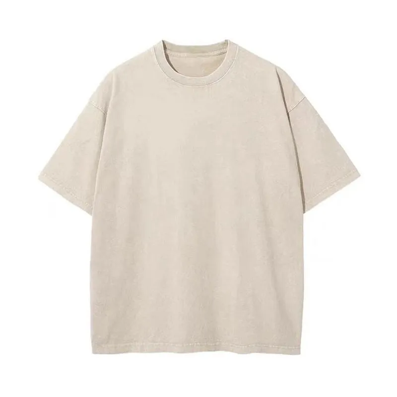 Blavra Essentials Men's Washed Blank Tees 2-Pack (Beige, Black)