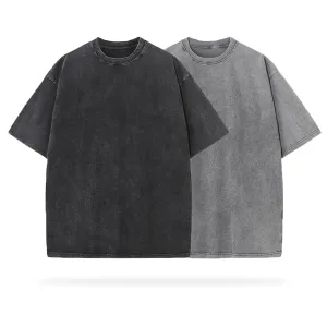 Blavra Essentials Men's Washed Blank Tees 2-Pack (Black, Grey)