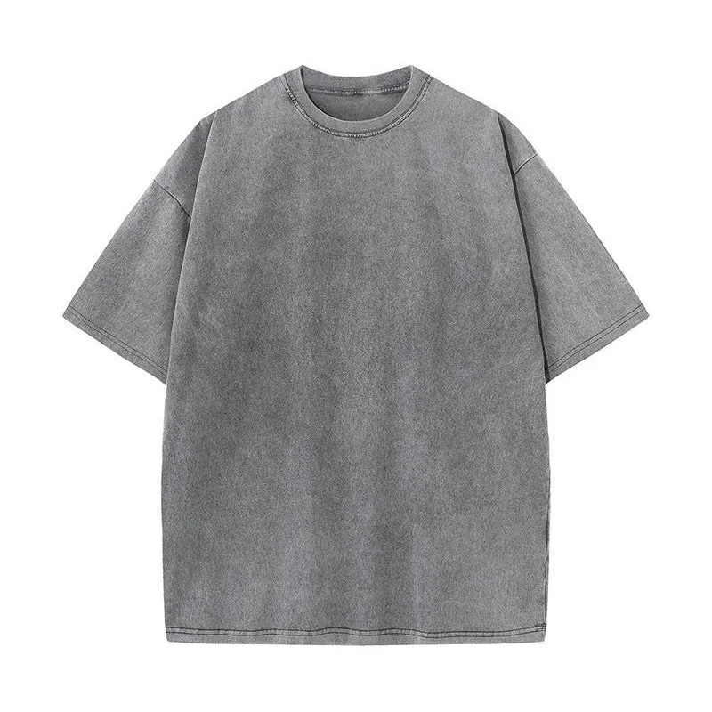 Blavra Essentials Men's Washed Blank Tees 2-Pack (Black, Grey)