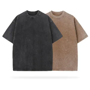 Blavra Essentials Men's Washed Blank Tees 2-Pack (Black, Khaki)