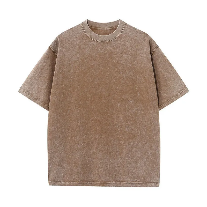 Blavra Essentials Men's Washed Blank Tees 2-Pack (Black, Khaki)