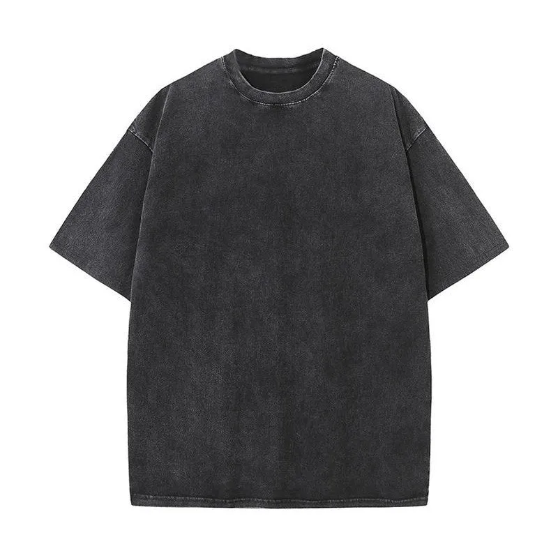 Blavra Essentials Men's Washed Blank Tees 2-Pack (Black, Khaki)