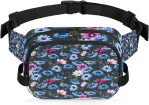 Blue Daisy Beautiful Fanny Pack Crossbody Bags for Women Men Waist Packs Hip Bum Bag Cross Body Fanny Pack with Adjustable Strap for Running Hiking Travel