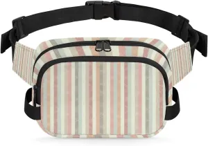 Boho Stripe Tile Fanny Packs for Women Men Fashion Waist Packs Belt Bag Water-resistant Crossbody Bag Waist Pouch Waist Pack Hip Bum Bag for Hiking Casual Travel Cycling