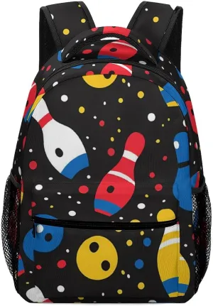 Bowling Ball Black Laptop Backpack Lightweight Travel Backpack Business Work Bag Carry on Backpack with Adjustable Strap