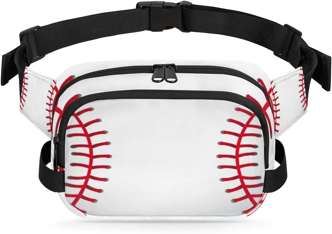 Bright Baseball Texture Fanny Packs for Women Men Fashion Waist Packs Belt Bag Water-resistant Crossbody Bag Waist Pouch Waist Pack Hip Bum Bag for Hiking Casual Travel Cycling
