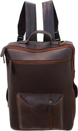 CHALLENGER Handcrafted Vintage Distressed Brown Leather Travel Utility Shoulder Bag for Men Women 18SKB06