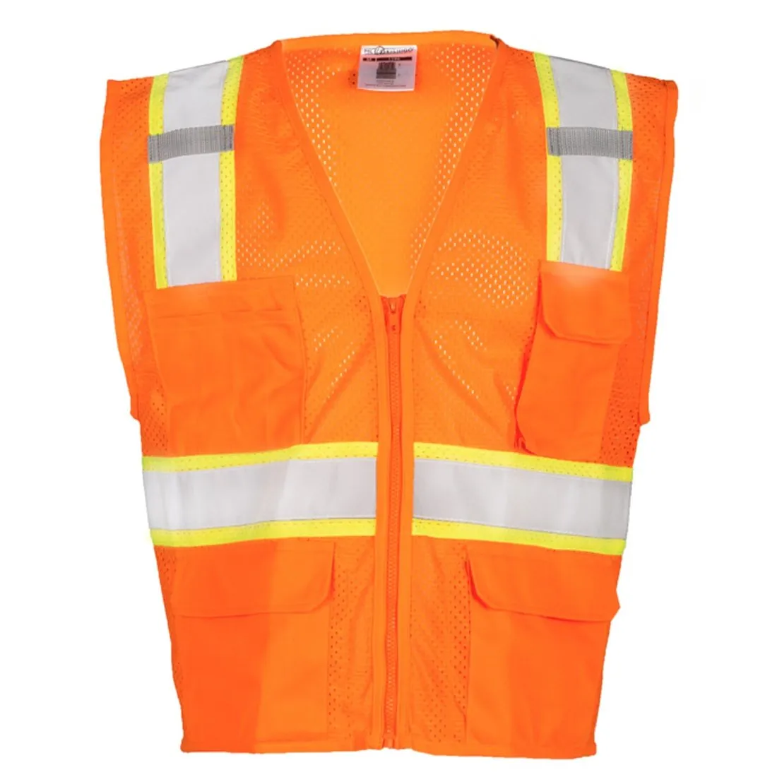 Class 2 Ultra-Cool Multi-Pocket Vest - Orange - Large