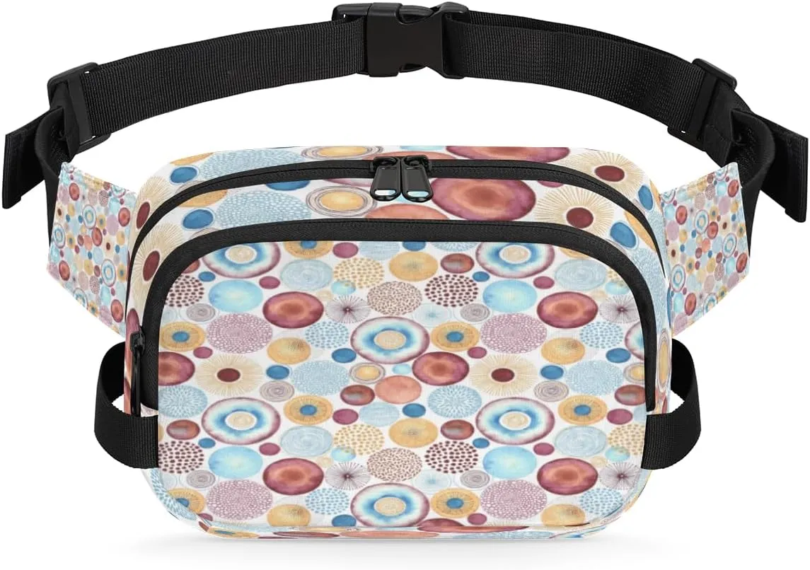 Colorful Doodle Fanny Pack Crossbody Bags for Women Men Waist Packs Hip Bum Bag Cross Body Fanny Pack with Adjustable Strap for Running Hiking Travel