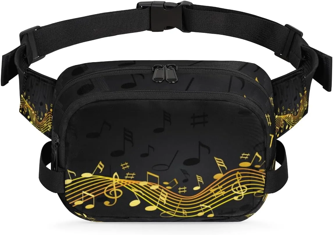 Cool Music Sign Fanny Packs for Women Men Fashion Waist Packs Belt Bag Water-resistant Crossbody Bag Waist Pouch Waist Pack Hip Bum Bag for Hiking Casual Travel Cycling