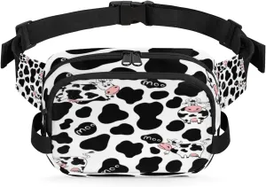 Cow Fanny Pack Crossbody Bags for Women Men Waist Packs Hip Bum Bag Cross Body Fanny Pack with Adjustable Strap for Running Hiking Travel
