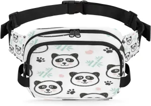 Cute Panda Paws Fanny Pack Crossbody Bags for Women Men Waist Packs Hip Bum Bag Cross Body Fanny Pack with Adjustable Strap for Running Hiking Travel