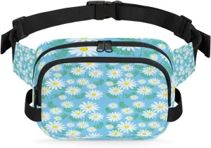 Daisy Sky Blue Fanny Pack Crossbody Bags for Women Men Waist Packs Aesthetic Hip Bum Bag Cross Body Fanny Pack with Adjustable Strap for Running Hiking Travel