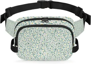 Daisy White Flower Fanny Pack Crossbody Bags for Women Men Waist Packs Hip Bum Bag Cross Body Fanny Pack with Adjustable Strap for Running Hiking Travel