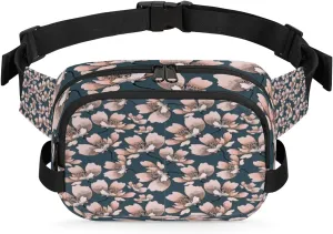 Decorative Flower Bright Fanny Pack Crossbody Bags for Women Men Waist Packs Hip Bum Bag Cross Body Fanny Pack with Adjustable Strap for Running Hiking Travel
