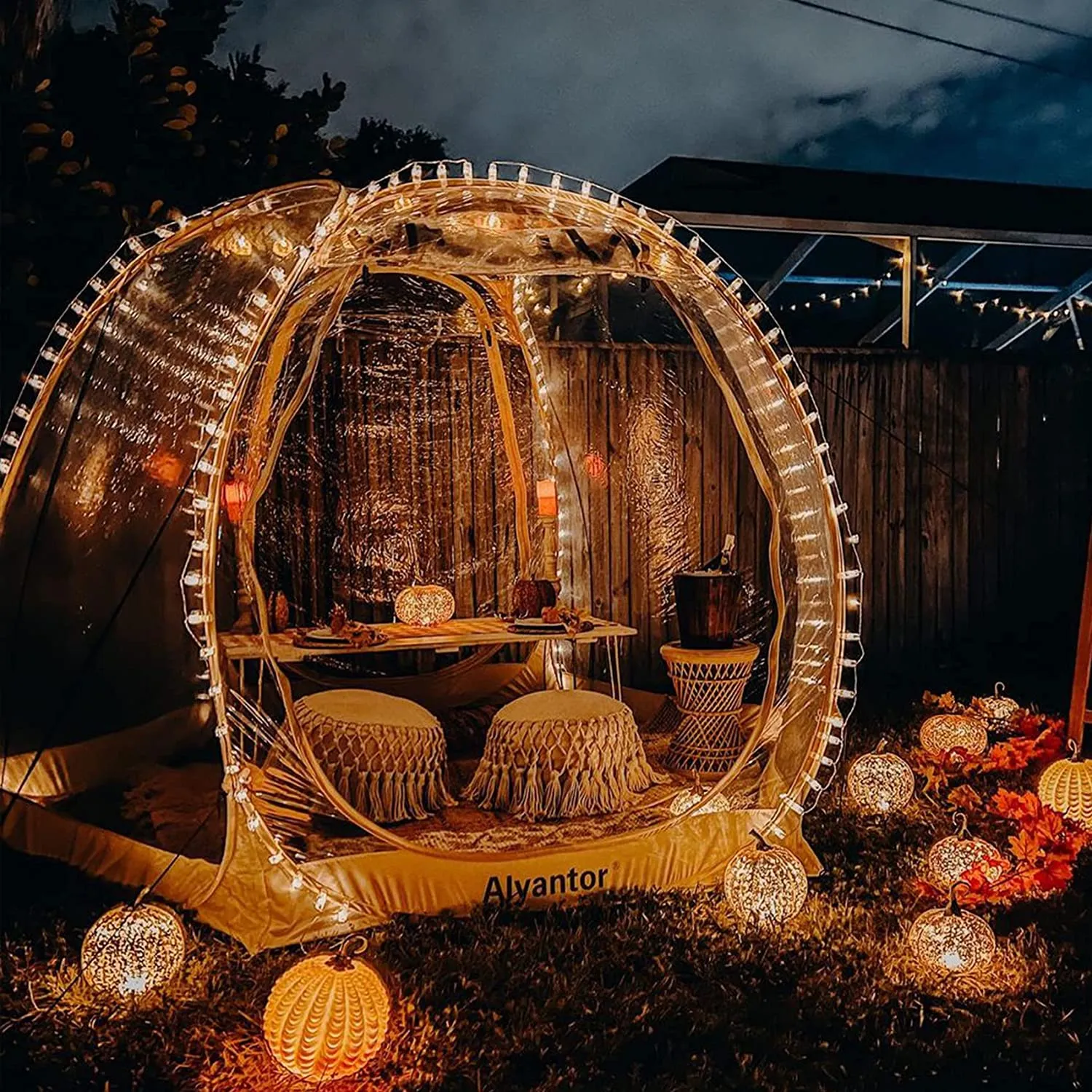 Deodesic Dome Screen House Igloo Tent Pop Up Bubble Tent I 12’ x 12’ Large I Beigee