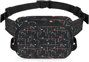 Dots Lines Abstract Fanny Pack Crossbody Bags for Women Men Waist Packs Hip Bum Bag Cross Body Fanny Pack with Adjustable Strap for Running Hiking Travel